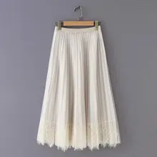 Новое поступление TB48-19118 Европейская и американская мода геми-юбка с кружевным экраном пряжа