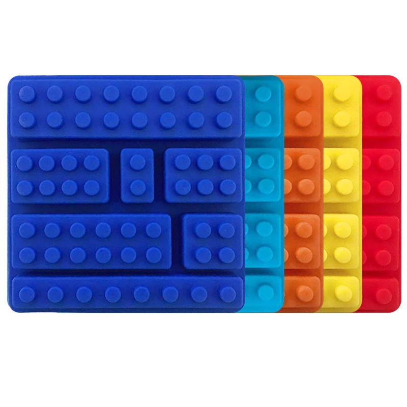 

1PCS Chocolate Silicone Mold Lego Brick Blocks Shaped Rectangular DIY Ice Cube Tray Cake Tools Fondant Moulds