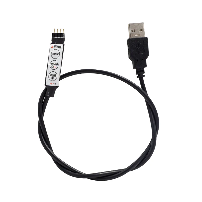 USB RGB контроллер DC5V выключатели со светодиодным индикатором с 3 ключа 4 Pin гнездовой разъем для 5V Светодиодная лента RGB с питанием от USB 19 динамических режимов для светодиодной ленты