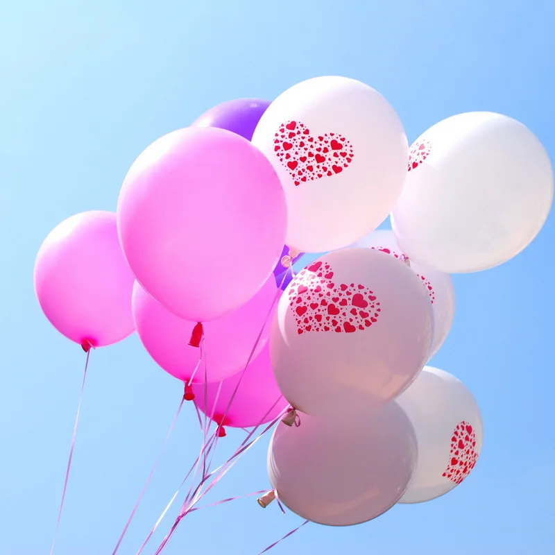 

Fashion 50pcs/lot Heart Printed I Love U Novelty latex balloons Wedding/ Valentine's Day Supplies Latex Balloons