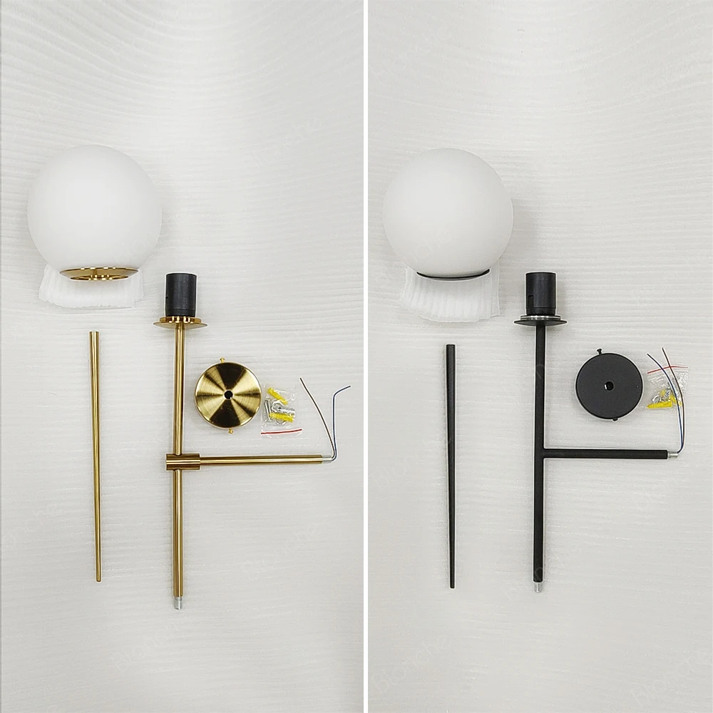  Post Modern Line Wall Lamp Minimalism Nordic Glass Ball Led Wall Sconce Light Fixtures Bathroom Bed - 32947373317