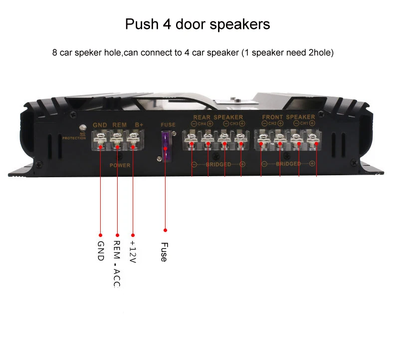Высокая Мощность автомобильный усилитель 3800 Вт 4 канала стерео усилитель Динамик F 4 двери автомобильный динамик-сабвуфер Авто Аудио Супер Мощность усилитель