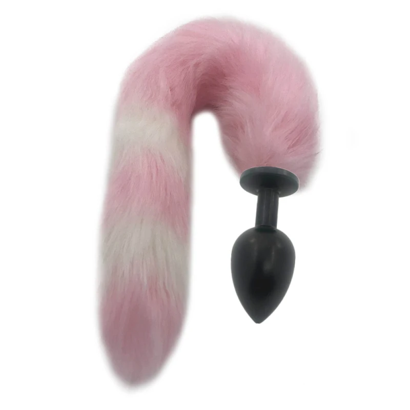 3 Size Anal Sex Toys Plug 40cm Pink with White Fox Tail Smooth Butt Adult Game Masturbation H8-191D | Красота и здоровье