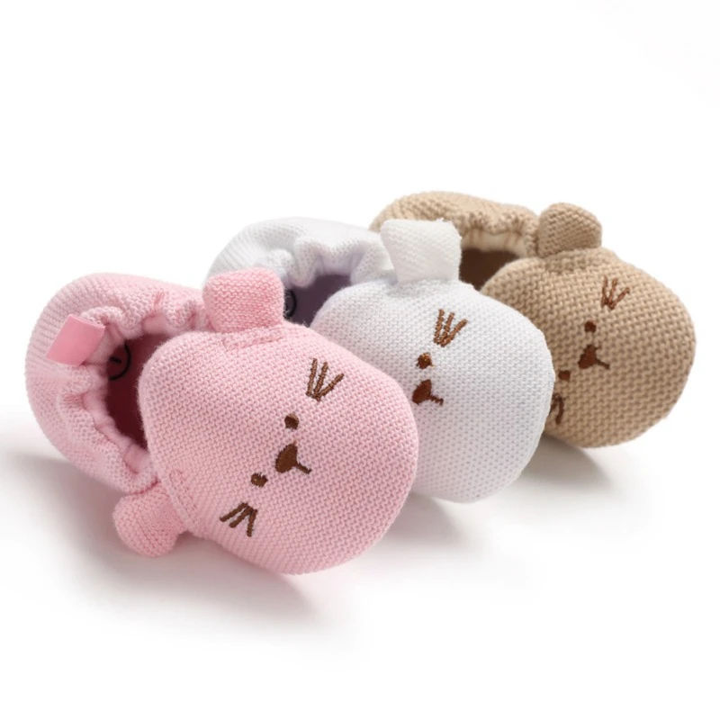 

Baby Girl Cute Newborn Girl Boy Shoes Anti Slip Cotton Material 3 Sizes Slippers Infant Cartoon Prewalker First Walkers Footwea