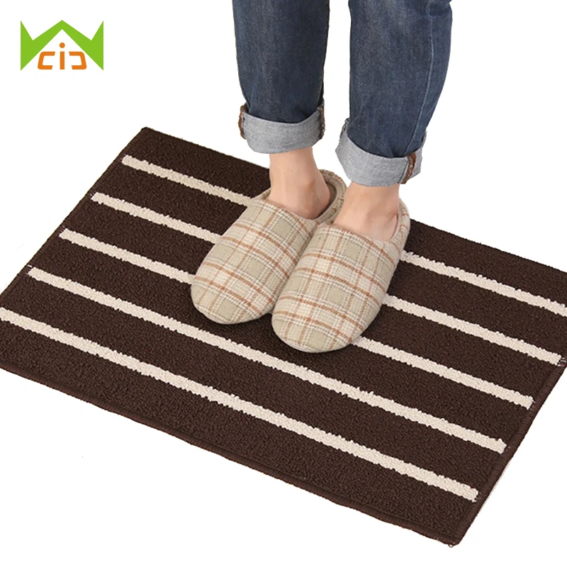 

WCIC Anti Slip Toilet Bath Floor Mat Stripe Polyester Rug Carpets Entrance Doormat for Bathroom Kitchen Living Room Alfombras