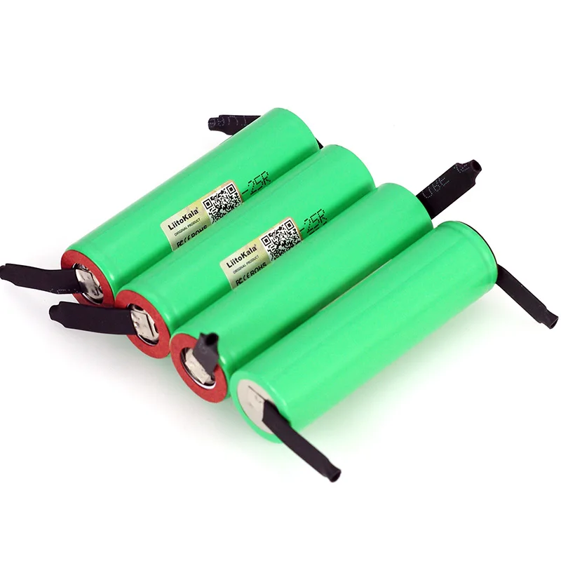 LiitoKala 3,7 V 18650 2500mAh батарея INR1865025R 3,6 V разряда 20A выделенная батарея питания+ никелевый лист DIY