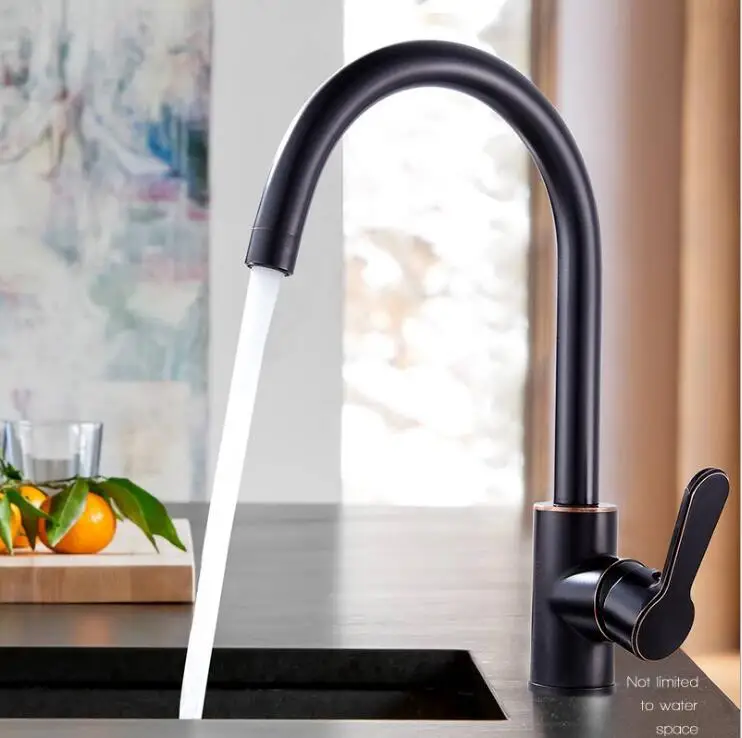 

Black ancient copper kitchen faucet hot and cold mixing valve faucet sink sink rotating sink rotating faucet