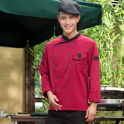 Новый летний шеф повар униформа с длинными рукавами двубортный повар ресторана униформа Рабочая одежда отель Кук одежда Lxx4