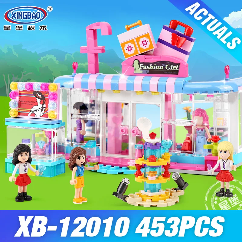 

XINGBAO 12010 DIY 453Pcs City Girls Series The Fashion Clothing Store Set Building Blocks Bricks Educational Funny Kid Toys Gift