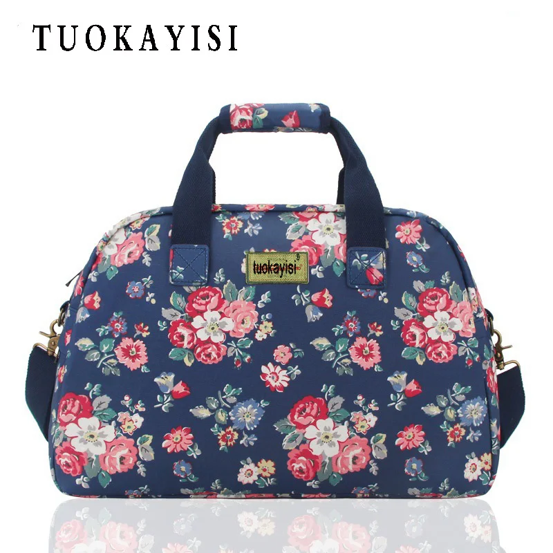 

Hot Sale Canvas Travel Bags Large Capacity Waterproof Fashion Duffle Bag Vintage Handbags flowers Designer Women folding Bag