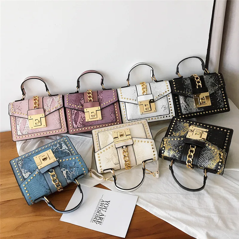 

Retro Women Serpentine Bag Fashion Handbag Animal Print Big Tote Bag PU Leather Female Large Shoulder Bags Office Handbags #40
