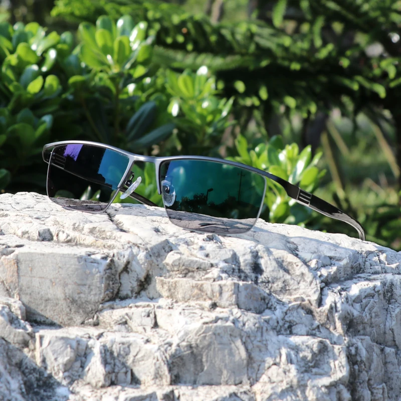 Дизайн фотохромные очки для чтения мужские половина оправы из титана сплава пресбиопии очки солнцезащитные очки обесцвечивание с диоптриями
