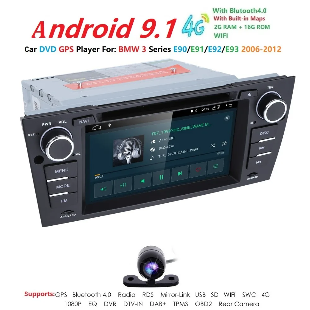 

Car Multimedia Player GPS Android 9 For BMW/3 Series E90/E91/E92/E93 Radio Capacitive Touch Screen Rear view camera FM AutoAudio