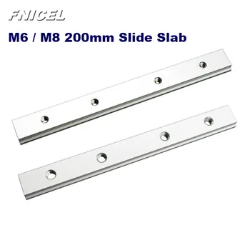

T Track Slot M6 M8 200mm Slide Slab For T-slot T-track Miter Track Fixture Slot Woodworking Tool Router Table Tools
