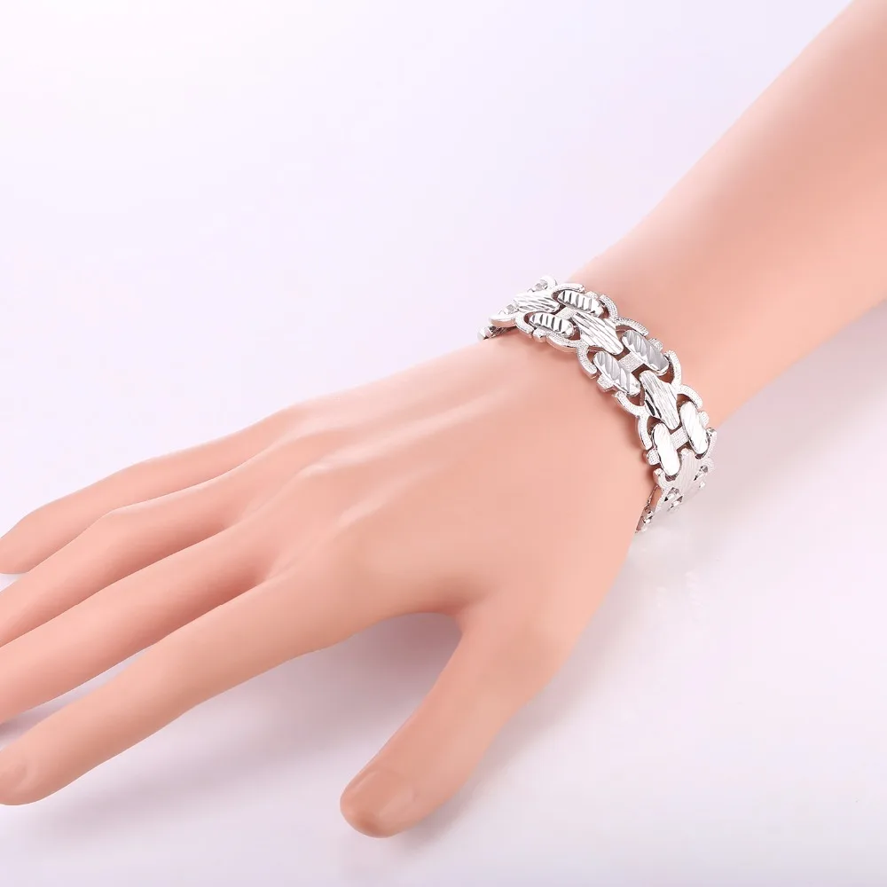 U7 Big Bracelets Bangles Silver/Gold Color Hand Chain Bracelet For Men/Women Gift Jewelry Retro New H1014