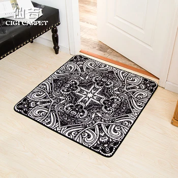 

CIGI Modern Fashion Square Carpet Plus Size Home Hallway Entrance Floor Mat Salvation Meaning Pattern Creative Carpet Blanket