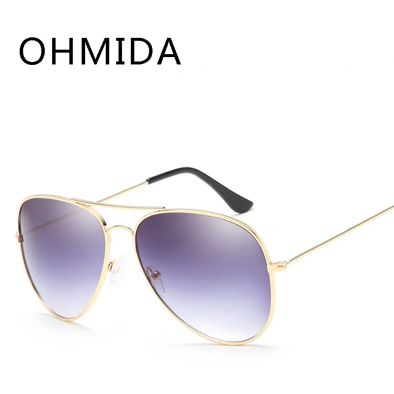 

OHMIDA New Fashion Sunglasses Women Brand Designer UV400 Oval Metal Pilot Woman Sun Glasses Driver gafas de sol hombre
