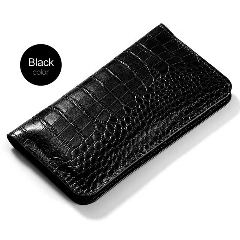 01-Black Wangcangli брендовый чехол для телефона из натуральной телячьей кожи с текстурой крокодила, многофункциональная сумка для телефона ForMeizu Pro6s ручной работы - Цвет: 01-Black
