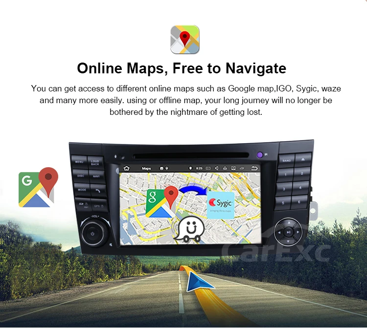 Clearance Android 9.0 Car DVD Player For Mercedes/Benz/E-Class/W211/E200/E220/E300/E350  Wifi GPS Radio Wifi USB Navi 4