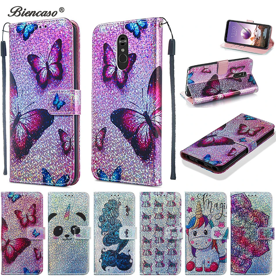 

For LG Aristo 2 Plus Glitter Wallet Flip Card Slot Cases For LG Stylo 4 Q Stylus Aristo 2 K8 2018 LV3 2018 PU Leather Back Cover