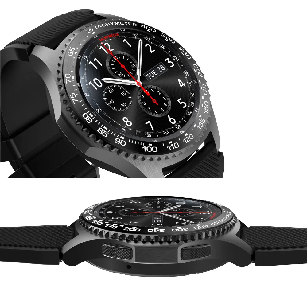 Часы с циферблатом кольцо для samsung gear S3 Frontier/galaxy Watch 46 мм чехол для укладки клеющаяся крышка против царапин защитное кольцо