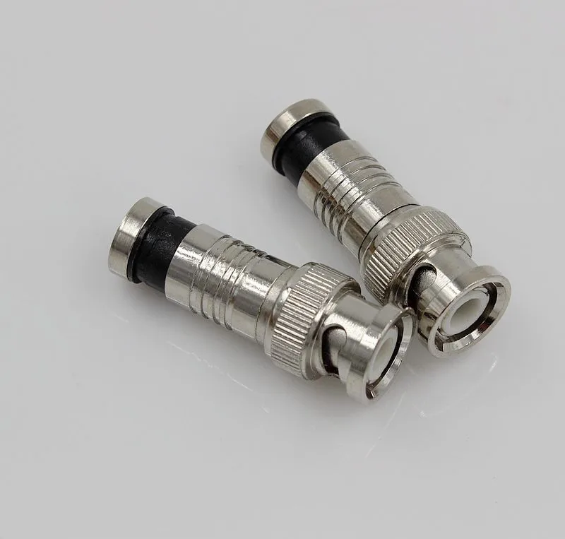 

10Pieces BNC Connector Male Compression CCTV RG59 75-4 Coaxial Cable Connectors BNC Insulation Connector