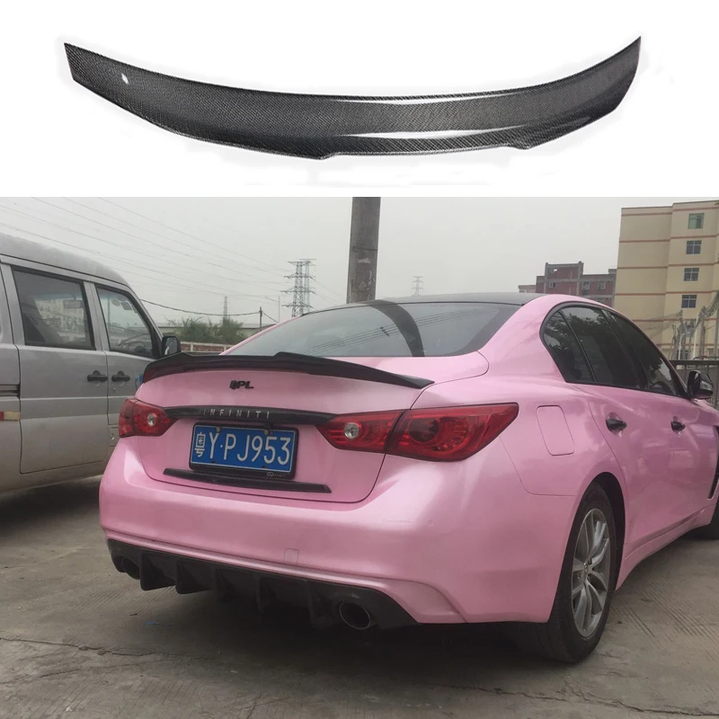 

PSM Style Carbon Fiber Rear Trunk Lip Spoiler wing Fit For Infiniti Q50 Q50S 2014 - 2018