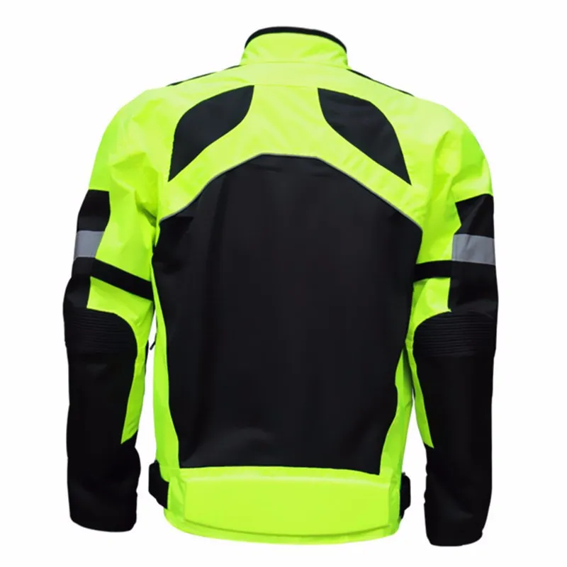 Для мужчин лето мотоциклетная куртка мотокроссу Светоотражающие Детская безопасность куртка спортивная Защитное Снаряжение флуоресцентные зеленые куртка