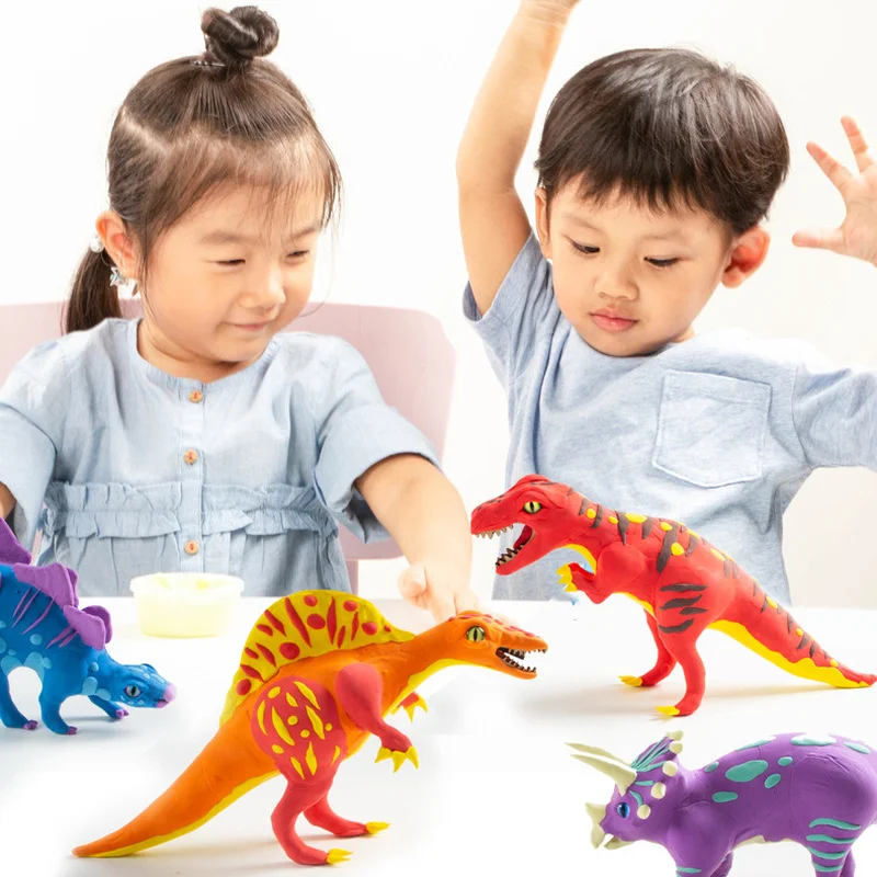 

New 6 Kinds Dinosaur Modeling Clay Super Light Polymer Creative DIY Clay Creative Slim Toy Gift for Children Dinosaur Toy