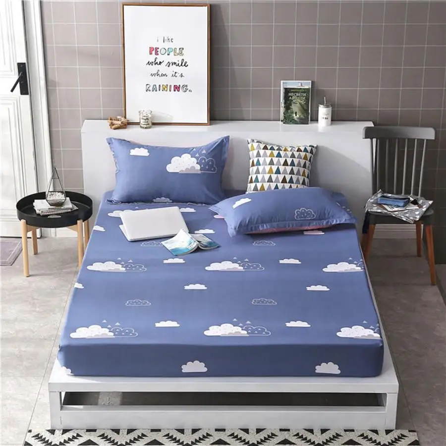 

Duvet Cover Bedding Set Flower Printing Polyester Bedding Set Pillowcase Fitted Sheet Princess King Size Bedding Set