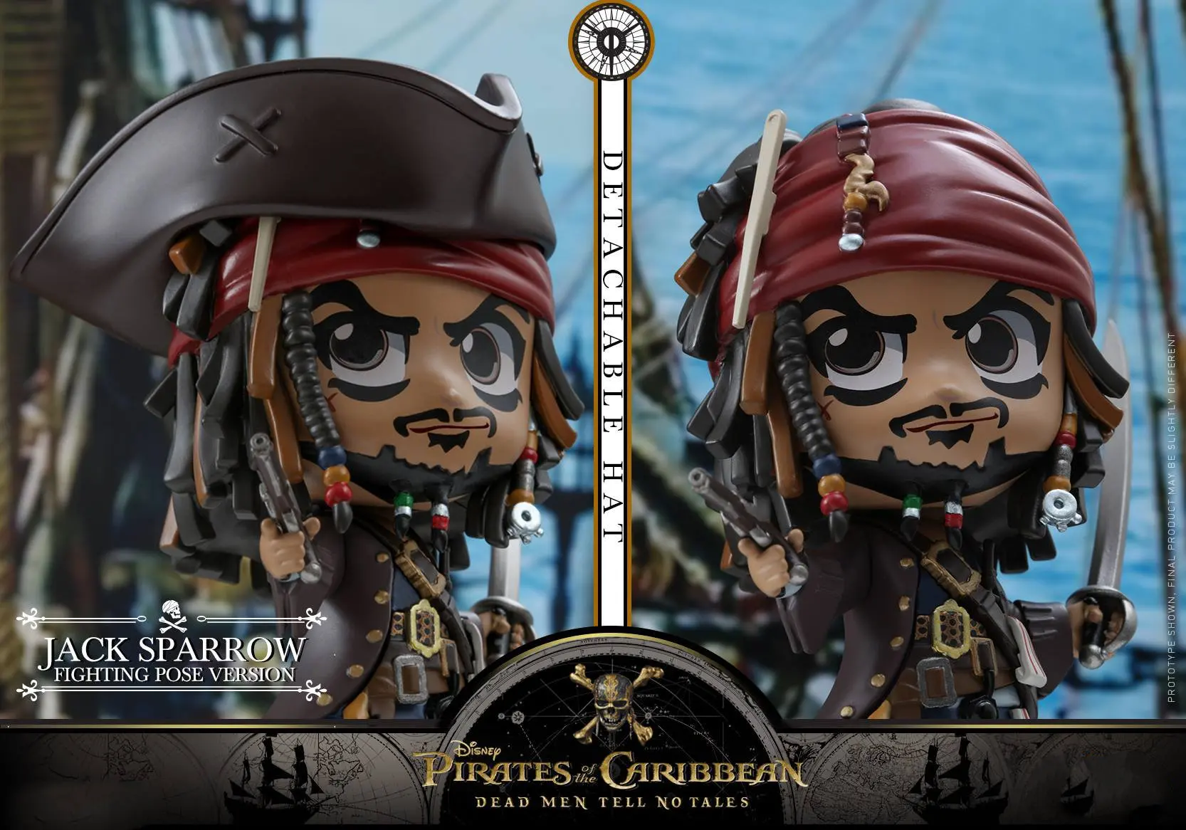

HT Hottoys COSBABY Pirates of The Caribbean 5 COSB372 Captain Jack Sparrow / COSB373Jack Sparrow (Fighting Pose Version) Cosbaby