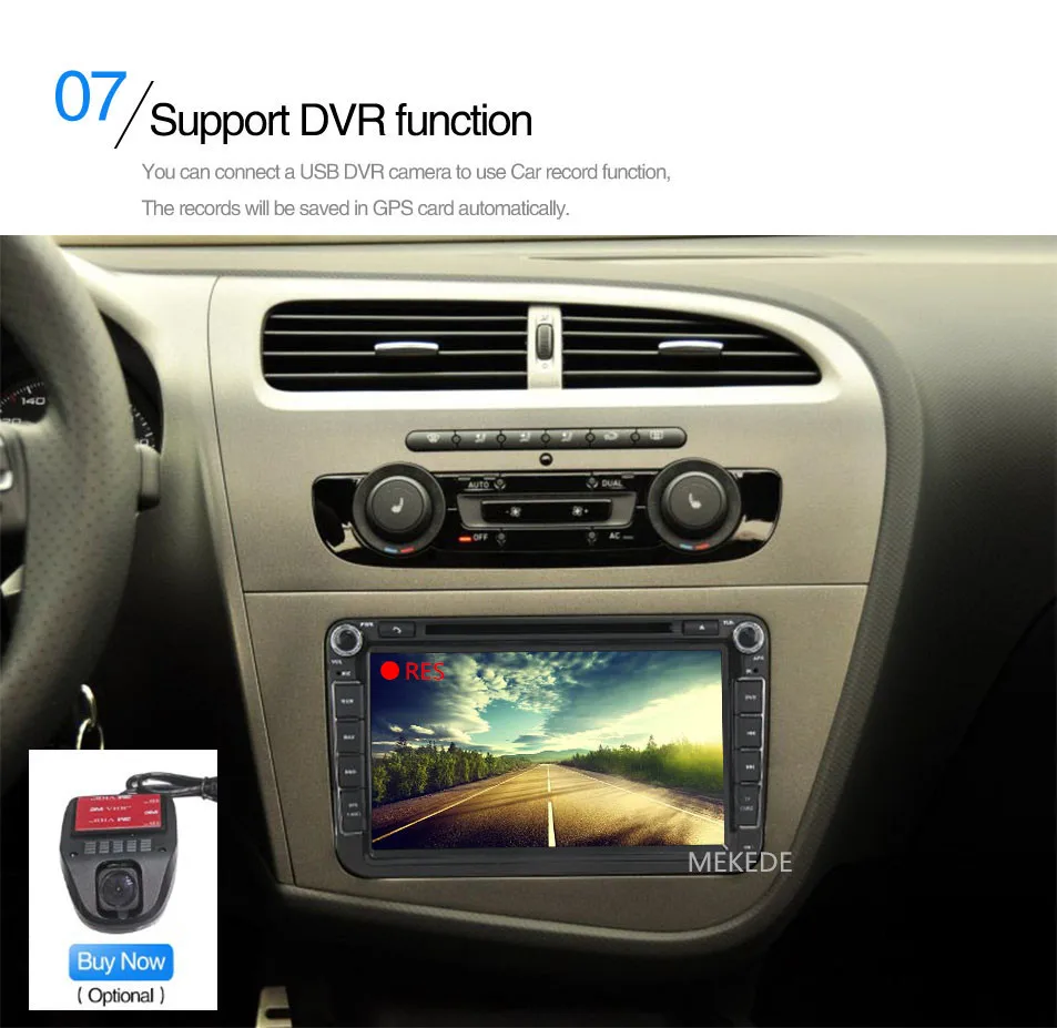 Discount MEKEDE Quad Core Android 7.1 car dvd player 2Din For Skoda POLO PASSAT B6 CC TIGUAN GOLF 5 Fabia with Wifi radio 2G RAM 4G LTE 30