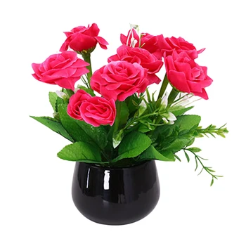 

2018 Potted Flower Lifelike Decorative Artificial Flower Fake Plant For Home Office Decor