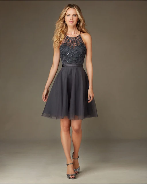 Short Grey Halter Dress