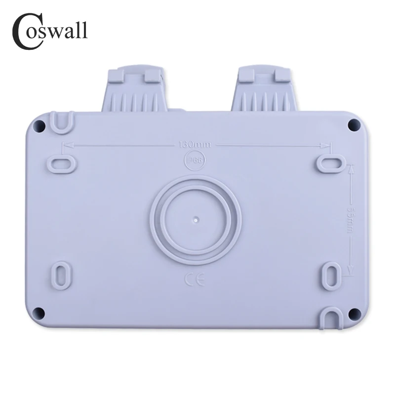 Водонепроницаемая уличная настенная электрическая розетка Coswall IP66 16 А двойная