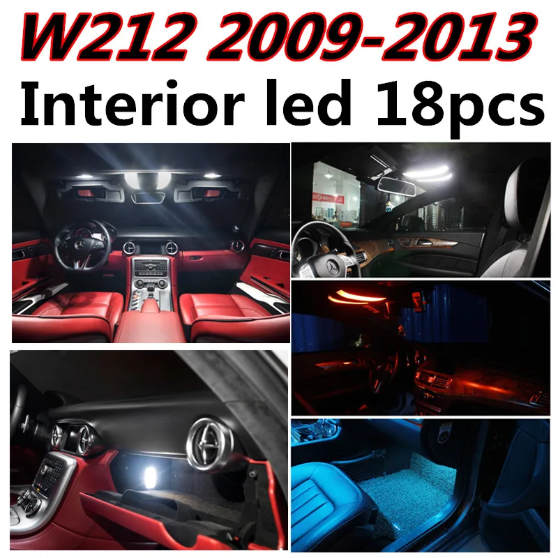 

Tcart 18pcs free shipping Error Free Auto LED Bulbs Car Led Light T10 BA9S Lamp For Mercedes-Benz W212 Car Accessories 2009-2013