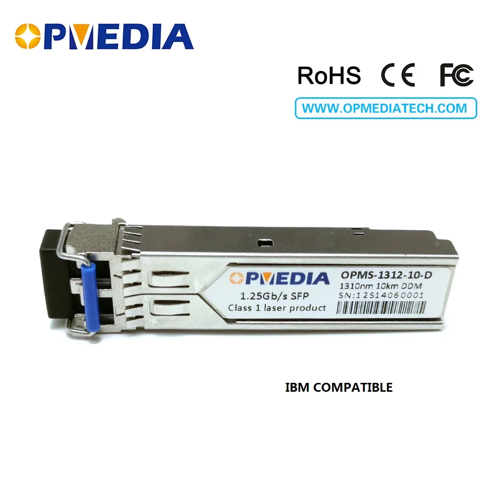 IBM compatible SFP-LX-SM,1.25G 1310nm 10KM SFP transceiver,1000base LX  SFP optical module,DDM,LC connector,Free shipping