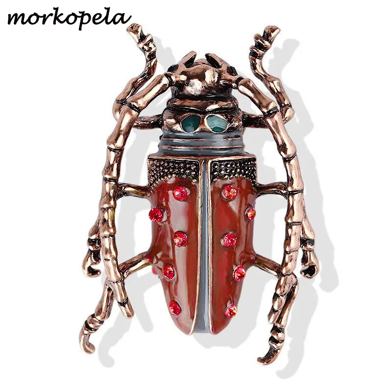 

Morkopela Beetle Brooch Insect Enemal Pin Women pins and brooches Metal Broach Jewelry For Scarf