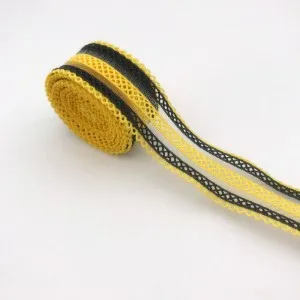Хит! 22 мм эластичная кружевная отделка, эластичная кружевная лента для шитья, сделай сам - Цвет: yellow