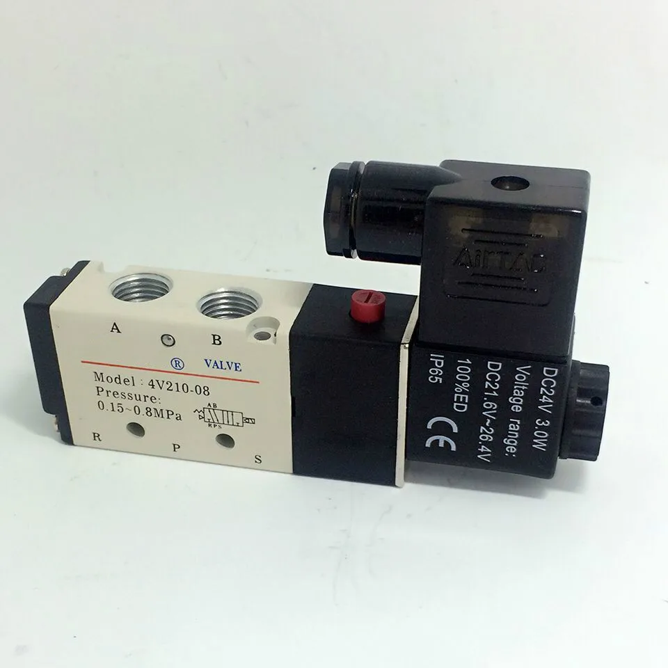 Buy Baomain Pneumatic Air Control Solenoid Valve 4V210-08 DC 12V 5 Way