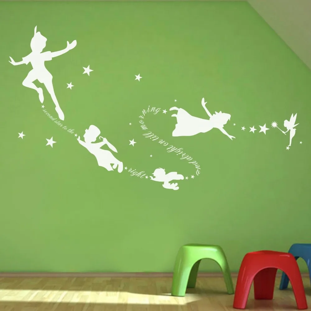 Tinkerbell Peter Pan Wandtattoo Removable Jugendliche Zweite Stern