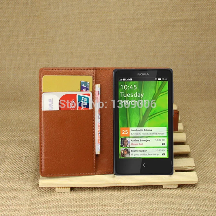 Top quality new PU Leather Flip Case for Nokia X Dual SIM A110 1045 Stand Wattet Style With Card Slot Phone Bag Cover |