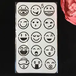 18 см Emoji выражение лица без 5 DIY наслоения Трафареты окрашивания Скрап окраска тиснильный альбом декоративная открытка шаблон