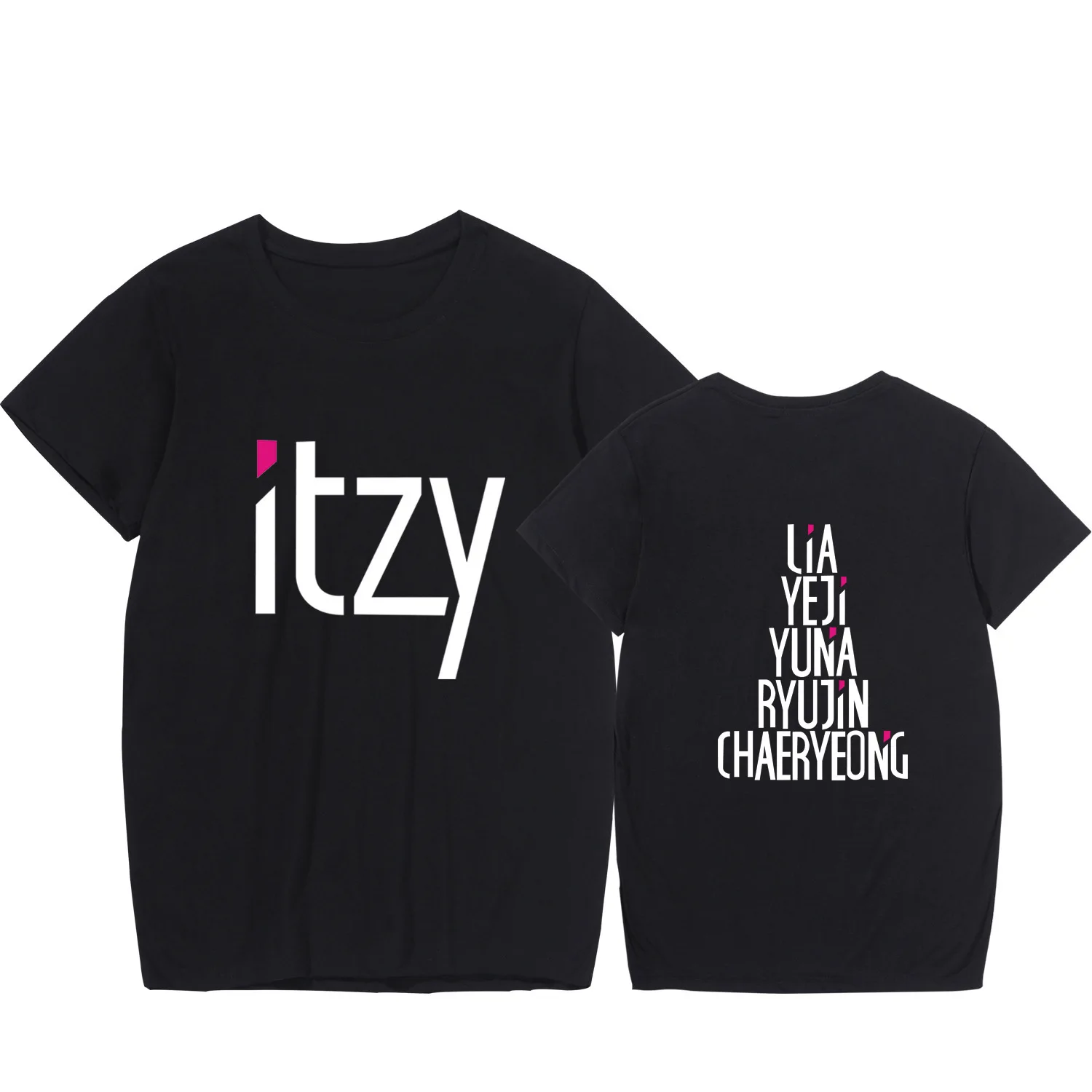 

2019 Kpop itzy t shirt LiA YEJi YUNA RYUJIN CHAERYEONG women tshirt