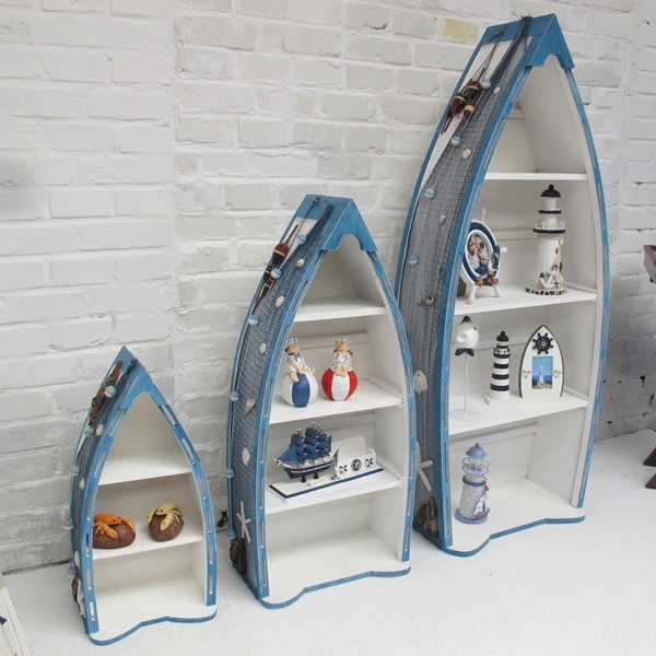 Special Shipping Mediterranean Style Wooden Home Accessories Blue Special Shipping Mediterranean Style Wooden Home Accessories Blue Three Piece Boat Cabinet Storage Cabinets Lockers