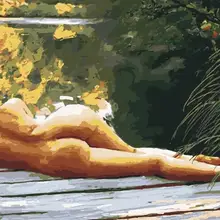 Новая ограниченная ручная роспись на холсте картина с изображением девушки в стиле «Ню» для Рисование домашнего декора стены искусства маслом по номерам 40x50 см