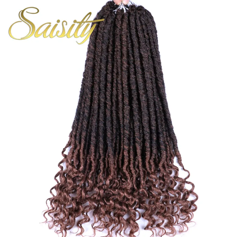 Saisity вязание крючком Faux locs Curly волосы синтетические для наращивания Джамбо дредс стиль волос плетеные косы Омбре - Цвет: T1B/30