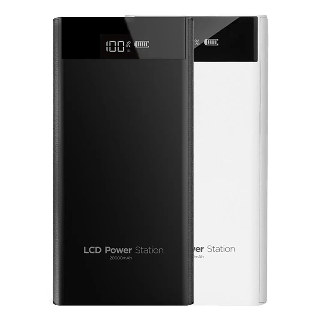 

20000mAh Portable Power Bank Dual USB Universal Mobile Power Bank Smartphones External Battery Charger For iPhone Xiaomi Black