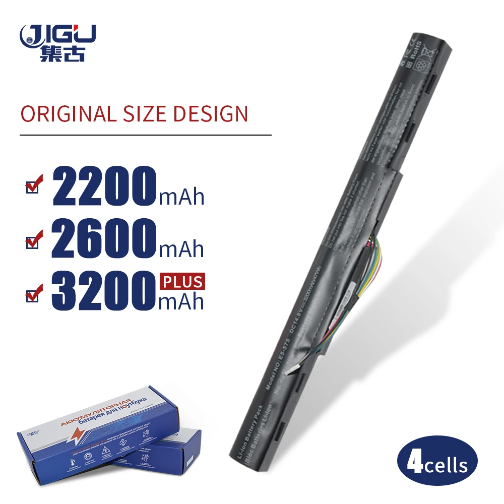 JIGU AS16A7K AS16A8K Аккумулятор для ноутбука ACER для Aspire E5-575 E5-576G TMP249 TravelMate TX40 4 ячейки