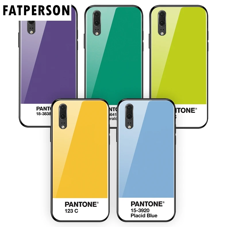 

For HUAWEI P9 10 20 plus pro lite Pantone Color Card Mate9 10 20 20x pro Honor9 10 v9 v10 Colourful Tempered glass phone case